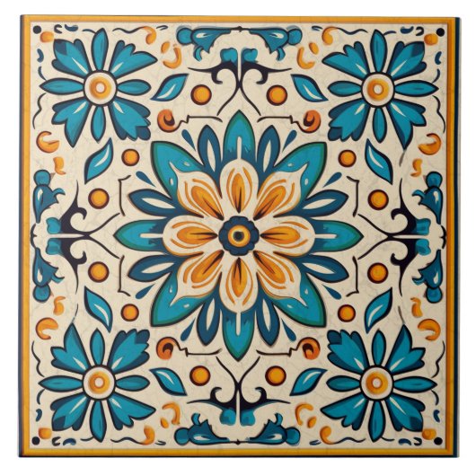 Traditionele India Traditionele Sierkunst 8 Tegeltje (Voorkant)