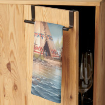 Traditionele Indiaanse tipi Natuur scène Digi