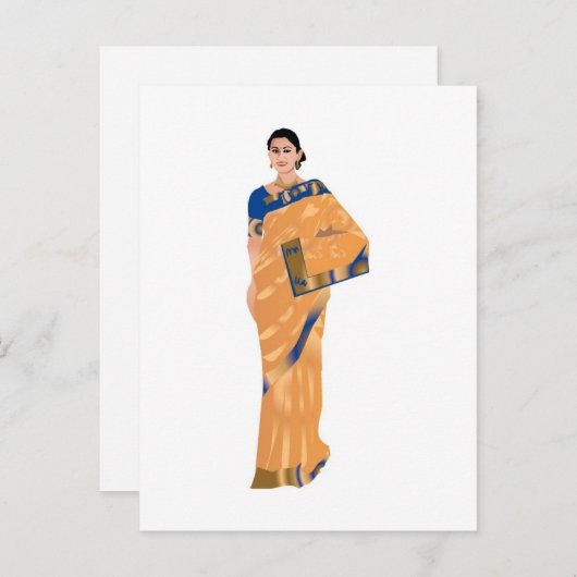 Traditionele Indiaas bruiloft bespaart de datum Ka Aankondigingskaart (Voorkant / Achterkant)