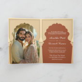 Traditionele Indiase Arch Terracotta Fotobruiloft (Binnen)