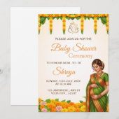 Traditionele Indiase baby shower uitnodiging (Voorkant / Achterkant)