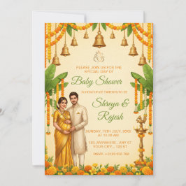 Traditionele Indiase baby shower uitnodigingskaart Kaart