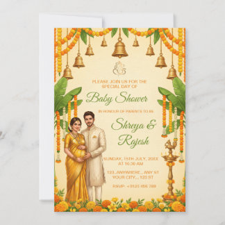Traditionele Indiase baby shower uitnodigingskaart Kaart