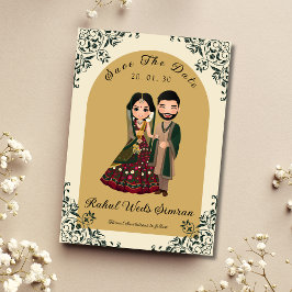 Traditionele Indiase bewaar de datumkaart Save The Date