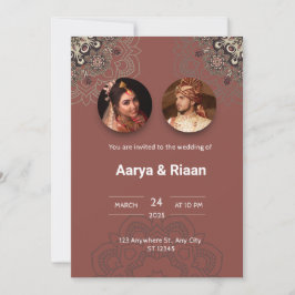 Traditionele Indiase bruiloft uitnodiging in het r