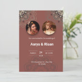 Traditionele Indiase bruiloft uitnodiging in het r (Staand voorkant)