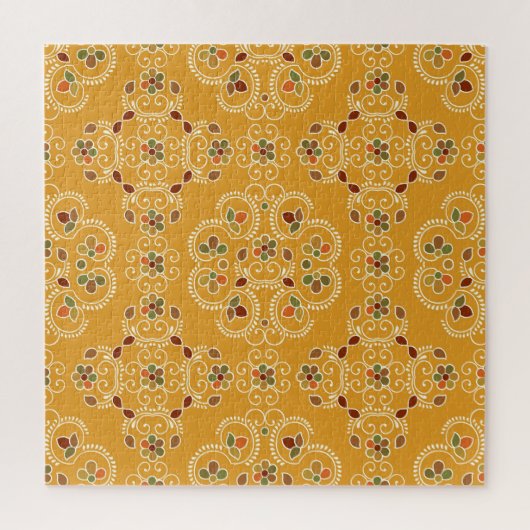 Traditionele Indiase damast, naadloos patroon. Legpuzzel (Verticaal)