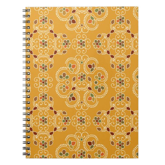 Traditionele Indiase damast, naadloos patroon. Notitieboek (Voorkant)