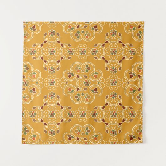 Traditionele Indiase damast, naadloos patroon. Wandkleed (Voorkant (horizontaal))