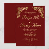 Traditionele Indiase huwelijksuitnodiging Kaart (Voorkant / Achterkant)