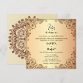 Traditionele Indiase Kaart voor uitnodiging tot br (Voorkant / Achterkant)