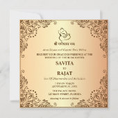 Traditionele Indiase Kaart voor uitnodiging tot br (Voorkant)