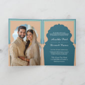 Traditionele Indische Blauwe Boog Fotobruiloft (Binnen)