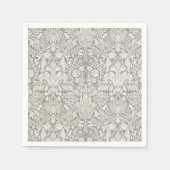 Traditionele ingetogen formele witte damast servetten (Voorkant)