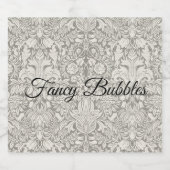 Traditionele ingetogen formele witte damast sparkling wijnetiket (Enkel label)