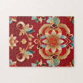 Traditionele ingewikkelde Chinese bloemenlegpuzzel Legpuzzel (Horizontaal)