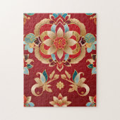 Traditionele ingewikkelde Chinese bloemenlegpuzzel Legpuzzel (Verticaal)