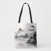 Traditionele inktschildering meer tote bag (Voorkant)