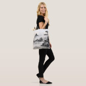 Traditionele inktschildering meer tote bag (Op model)