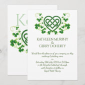 Traditionele Irish Celtic Love Knot en Shamrocks Kaart (Voorkant / Achterkant)