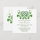 Traditionele Irish Celtic Love Knot en Shamrocks Kaart (Voorkant / Achterkant)