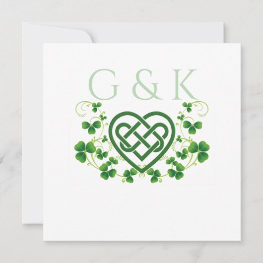 Traditionele Irish Celtic Love Knot en Shamrocks Kaart (Achterkant)