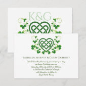 Traditionele Irish Celtic Love Knot en Shamrocks Kaart (Voorkant / Achterkant)