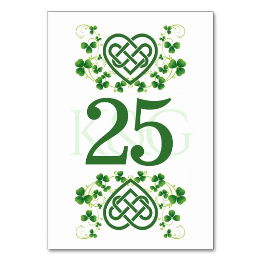 Traditionele Irish Celtic Love Knot en Shamrocks Kaart (Voorkant)
