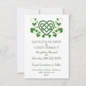 Traditionele Irish Celtic Love Knot en Shamrocks Save The Date (Achterkant)