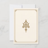 Traditionele islamitische bruiloft met room en gou RSVP kaartje (Achterkant)