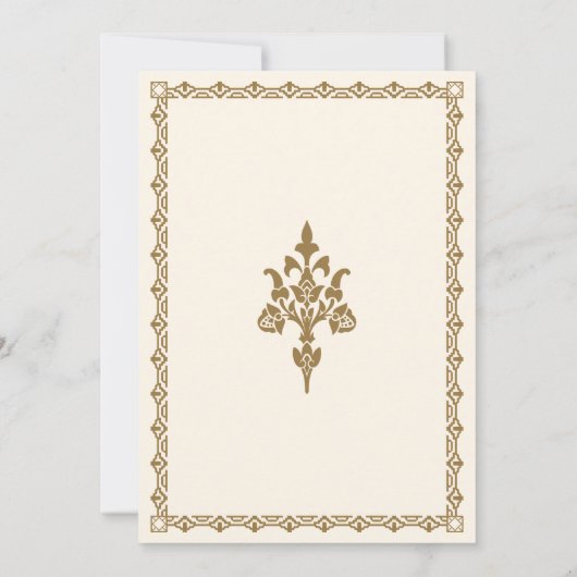 Traditionele islamitische bruiloft rond crème en g kaart (Achterkant)