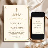 Traditionele islamitische bruiloft rond crème en g kaart