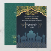 Traditionele islamitische huwelijksuitnodiging kaart (Voorkant / Achterkant)