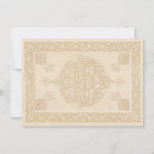 Traditionele Islamitische Kalligrafie Bruiloft RSV Kaart (Achterkant)