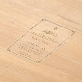 Traditionele islamitische moslimhuwelijk met goude acryl uitnodigingen (Laagn)