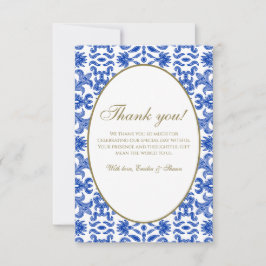 Traditionele Italiaanse blauwe bedankkaart