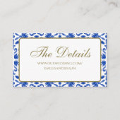 Traditionele Italiaanse blauwe envelopkaart Informatiekaartje (Voorkant)