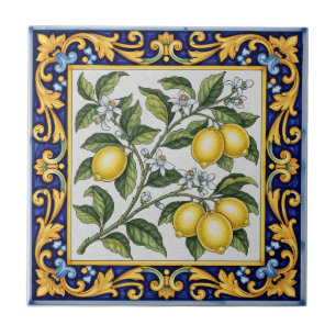 Traditionele Italiaanse Majolica Citroen Tegeltje
