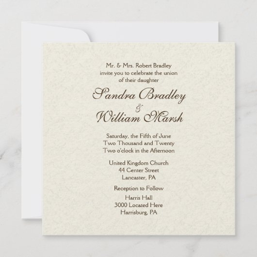 Traditionele Ivoor bruiloft uitnodiging (Voorkant)