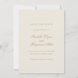Traditionele ivoren formele elegante trouwdag save the date