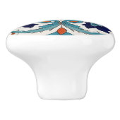 Traditionele Iznik Turkse Classic Bloemen Rood Bla Keramische Knop (Zijkant)