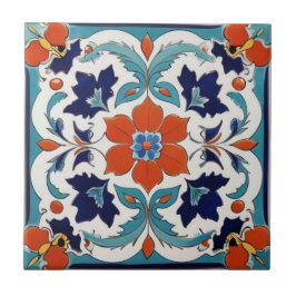 Traditionele Iznik Turkse Classic Bloemen Rood Bla Tegeltje