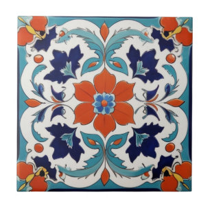 Traditionele Iznik Turkse Classic Bloemen Rood Bla Tegeltje