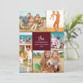 Traditionele jaarovertzicht fotocollage | Rood Feestdagenkaart (Staand voorkant)