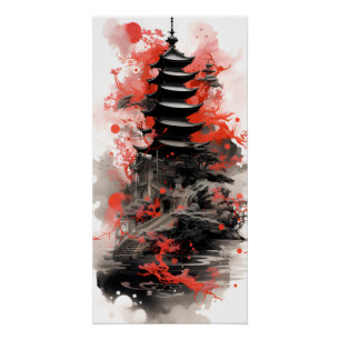 Traditionele Japanse architectuur Perfect Poster
