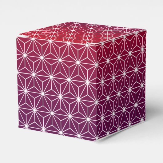 Traditionele Japanse Asanoha-afdrukken rood en Paa Bedankdoosjes (Voorkant Zijde)