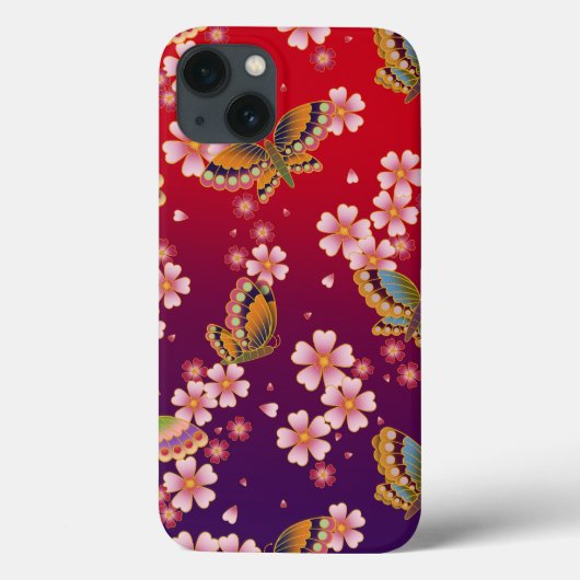 Traditionele Japanse Asanoha-afdrukken rood en Paa Case-Mate iPhone Case (Achterkant)