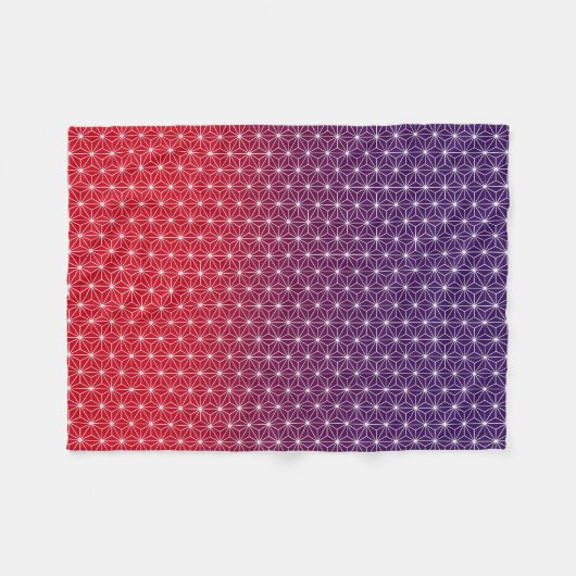 Traditionele Japanse Asanoha-afdrukken rood en Paa Fleece Deken (Voorkant (Horizontaal))