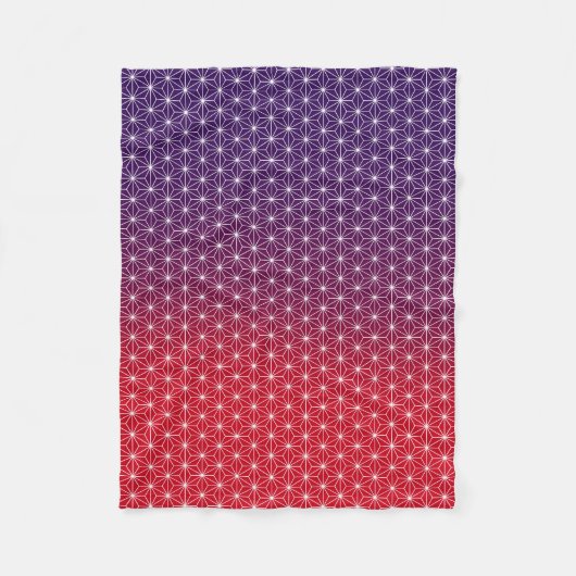 Traditionele Japanse Asanoha-afdrukken rood en Paa Fleece Deken (Voorkant)