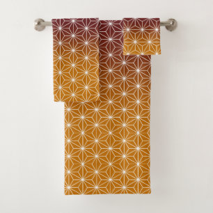 Traditionele Japanse Asanoha-printer Bourgogne & G Bad Handdoek